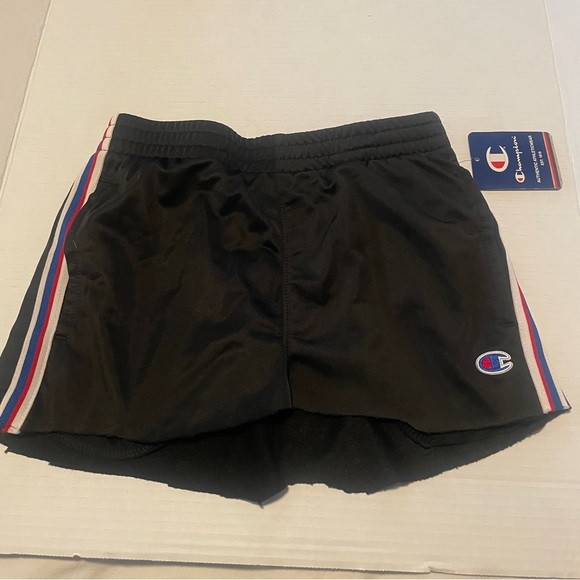 Champion Boys NWT Black Shorts with Tricolor Stripes - Picture 1 of 5